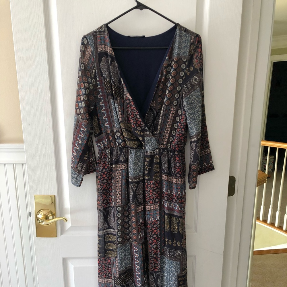 Blue boho dress
